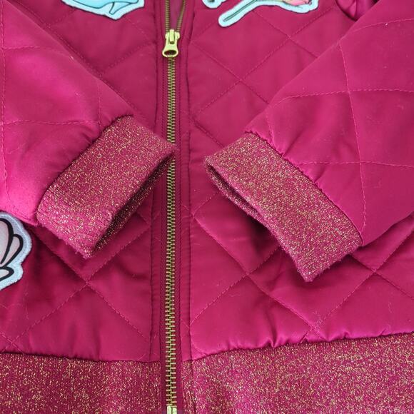 Disney collection by TUTU contour girls satin quilted bomber Jacket size 5/6 GUC - Picture 4 of 6